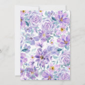 Periwinkle Lilac Peony Wreath Brunch in Bubbly Einladung (Rückseite)