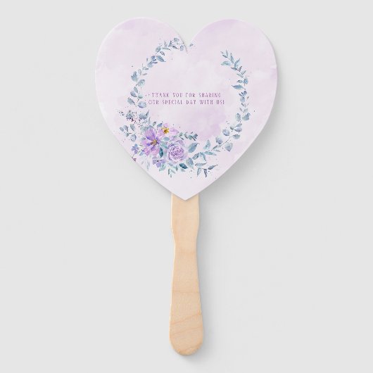 Periwinkle Lilac Peony Wreath Wedding Custom Fächer (Rückseite)