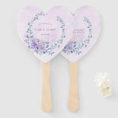 Periwinkle Lilac Peony Wreath Wedding Custom Fächer (Vorne und Hinten)