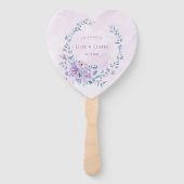 Periwinkle Lilac Peony Wreath Wedding Custom Fächer (Vorderseite)