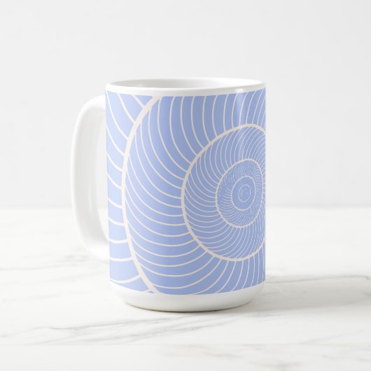 Periwinkle lilac spiralförmige Schnecke Fibonacci Kaffeetasse (Vorderseite Links)