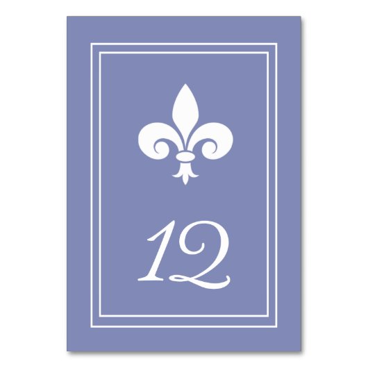 Periwinkle Lilie Tischnummer Card (Vorderseite)