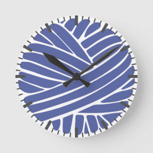 Periwinkle Minimal Moderner Garnball Rundschau Runde Wanduhr