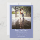 Periwinkle Minimalistisch Modernes Foto Save The Date (Vorderseite)