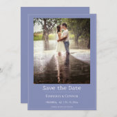 Periwinkle Minimalistisch Modernes Foto Save The Date (Vorne/Hinten)