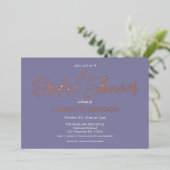 Periwinkle Minimalistisches Script Brautparty Gold Folieneinladung (Stehend vorne)
