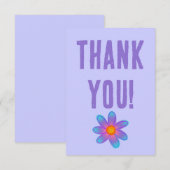 Periwinkle mit Blume Danke Karte (Vorne/Hinten)