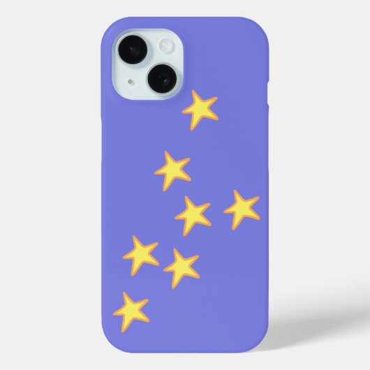 Periwinkle mit gelben Sternen Case-Mate iPhone Hülle (Rückseite)