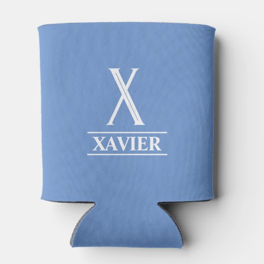 Periwinkle Mit Monogramm Dosenkühler (Rückseite)