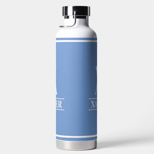 Periwinkle Mit Monogramm Trinkflasche (Rechts)