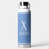 Periwinkle Mit Monogramm Trinkflasche (Rückseite)