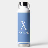 Periwinkle Mit Monogramm Trinkflasche (Vorderseite)