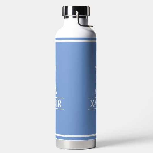 Periwinkle Mit Monogramm Trinkflasche (links)