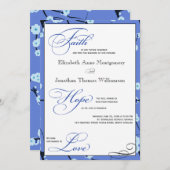 Periwinkle Moderne Christliche Hochzeitseinladunge Einladung (Vorne/Hinten)