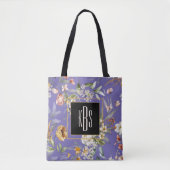 Periwinkle Monogram Fine Art Florals Shoulding Tas Tasche (Vorderseite)