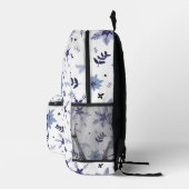 Periwinkle Monogram Florals Bedruckter Rucksack (Rechts)