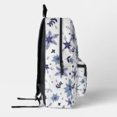 Periwinkle Monogram Florals Bedruckter Rucksack (Links)