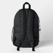 Periwinkle Monogram Florals Bedruckter Rucksack (Rückseite)
