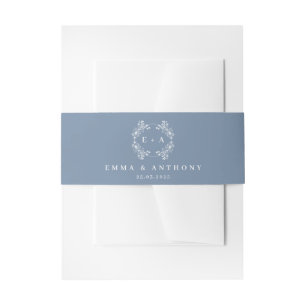 Periwinkle Monogram Wedding Einladungsbanderole