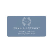 Periwinkle Monogram Wedding Script Adressaufkleber (Vorne)