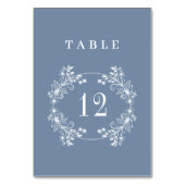 Periwinkle Monogram Wedding Tischnummer (Vorderseite)