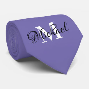 Periwinkle Monogramed Necktie Krawatte
