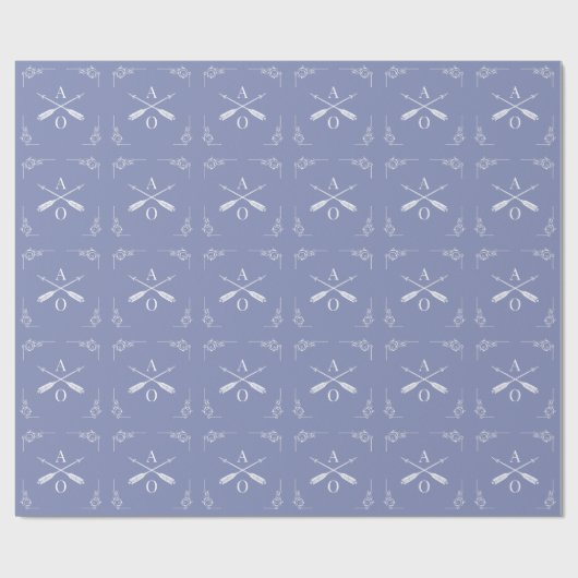 Periwinkle Monogramm und Pfeile Geschenkpapier (Flach)