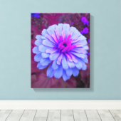 Periwinkle N Pink Zinnia Wrapped Canvas Leinwanddruck (Insitu (Holzboden))