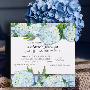 Periwinkle n White Hydrangeas Floral Brautparty Einladung