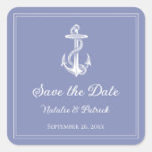 Periwinkle Nautical Anchor Save the Date Stickers (Vorderseite)