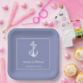 Periwinkle Nautical Anchor Wedding Paper Teller (Party)