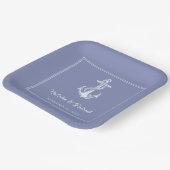 Periwinkle Nautical Anchor Wedding Paper Teller (Gewinkelt)