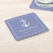 Periwinkle Nautical Anchor Wedding Paper Untersetz Untersetzer (angewinkelt)