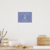 Periwinkle Nautical Anchor Wedding Poster (Küche)