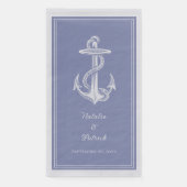 Periwinkle Nautical Anchor Wedding Serviette (Vorderseite)
