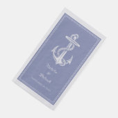 Periwinkle Nautical Anchor Wedding Serviette (Ecke)