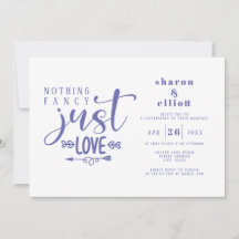 Periwinkle Nichts Extravagant nur Liebe Hochzeit