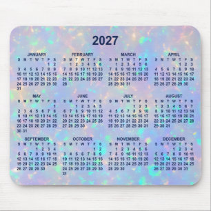 Periwinkle Opal Ombre Jahr 2027 Kalender Mousepad