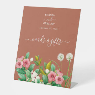 Periwinkle Orange Terracotta Cards Hochzeit Sockelschild