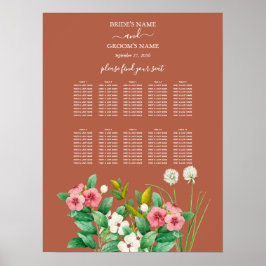 Periwinkle Orange Terracotta Hochzeitskarte Poster