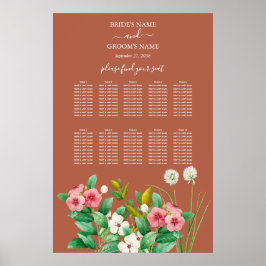 Periwinkle Orange Terracotta Hochzeitskarte Poster