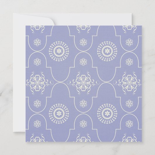 Periwinkle Pattern Hochzeitseinladung Einladung (Rückseite)