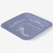 Periwinkle Peacock Blühte Polterabend Pappteller (Gewinkelt)