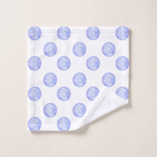 Periwinkle Polka Dots Badhandtuch Set (Waschlappen)