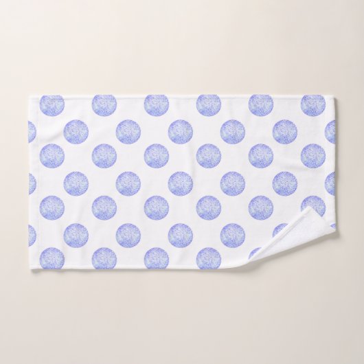 Periwinkle Polka Dots Badhandtuch Set (Handtuch)