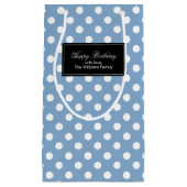 Periwinkle Polka Dots Personalisiert Kleine Geschenktüte (Vorderseite)