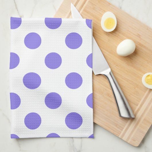 Periwinkle-Polka-Punkte Geschirrtuch (Viertel Falte)