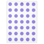 Periwinkle-Polka-Punkte Klemmbrett (Rückseite)