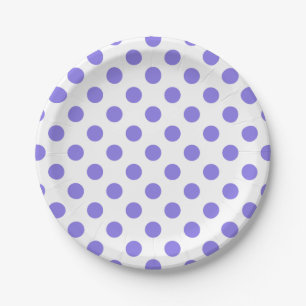 Periwinkle-Polka-Punkte Pappteller