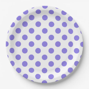 Periwinkle-Polka-Punkte Pappteller